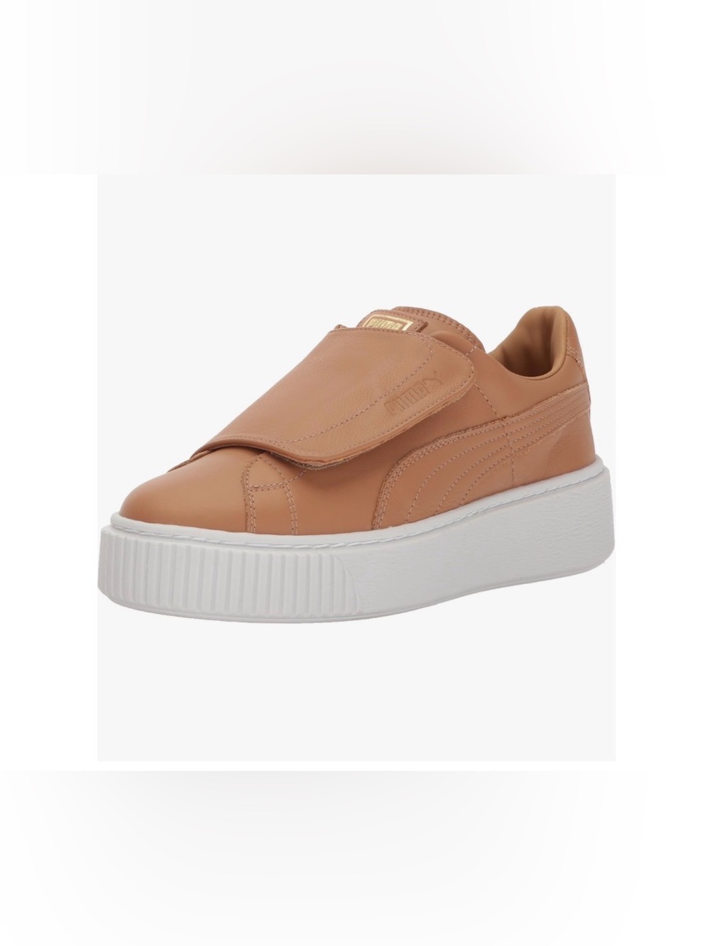 Puma Womens Basket Platform Strap Wn Apple Cinnamon white sneakers